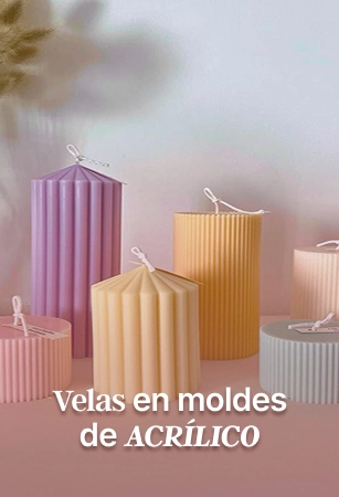 Velas en moldes de acrílico